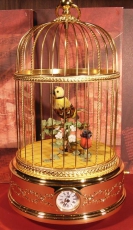 REUGE Singvogelautomat Gold mit Uhr