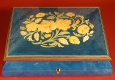 GIGLIO Spieluhr 146918 - Holzschatulle Blumen-Intarsien BL