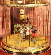 REUGE Singvogelautomat Gold mit Uhr